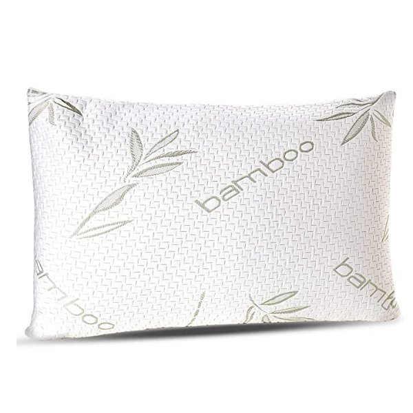 Bamboo Pillow - Premium Pillows for Sleeping - Memory Foam Pillow with Washable Case - Queen Size Pillow (Queen)