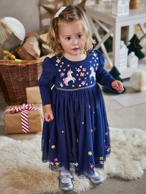 Unicorn Embroidered Party Dress