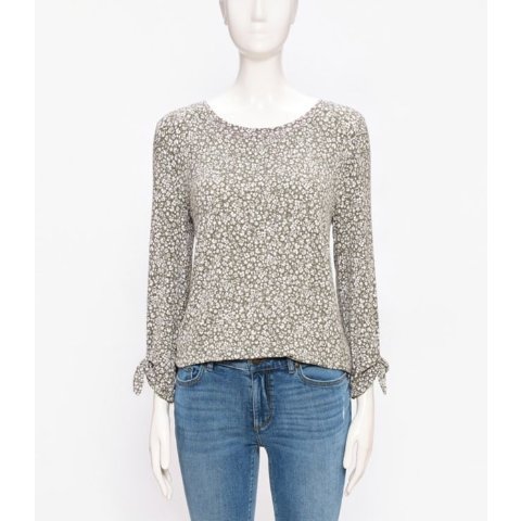 LOFT OutletFloral 3/4 Tie Sleeve Tee
