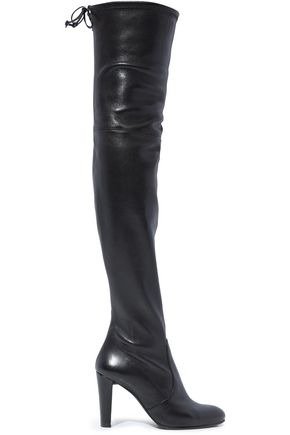 Leather thigh boots
