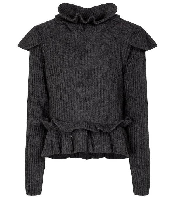 Wool-blend open-back sweater