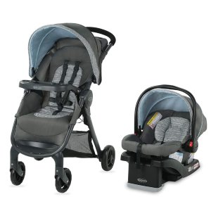 Amazon Graco FastAction SE Travel System | Includes FastAction SE Stroller and SnugRide 30 LX Infant Car Seat, Tessa