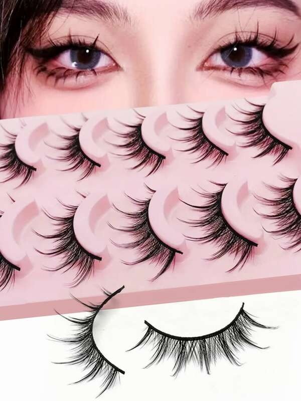 Anime Cosplay Manga Lashes 15mm 3D Wispy Spiky Lashes for Natural Look  Reusable 5 Pairs Fake