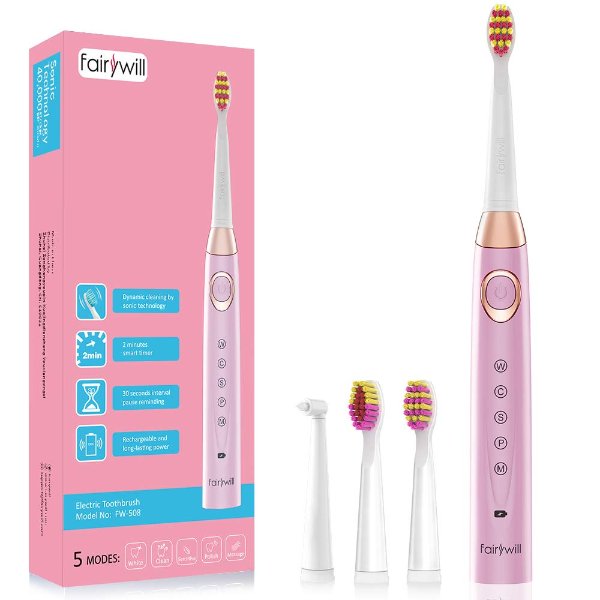 Fairywill Electric Toothbrush, Ultra Sonic Toothbrush Rechargeable for Adults and Teens