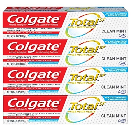 Total Toothpaste, Clean Mint - 4.8 Oz (4 Pack)