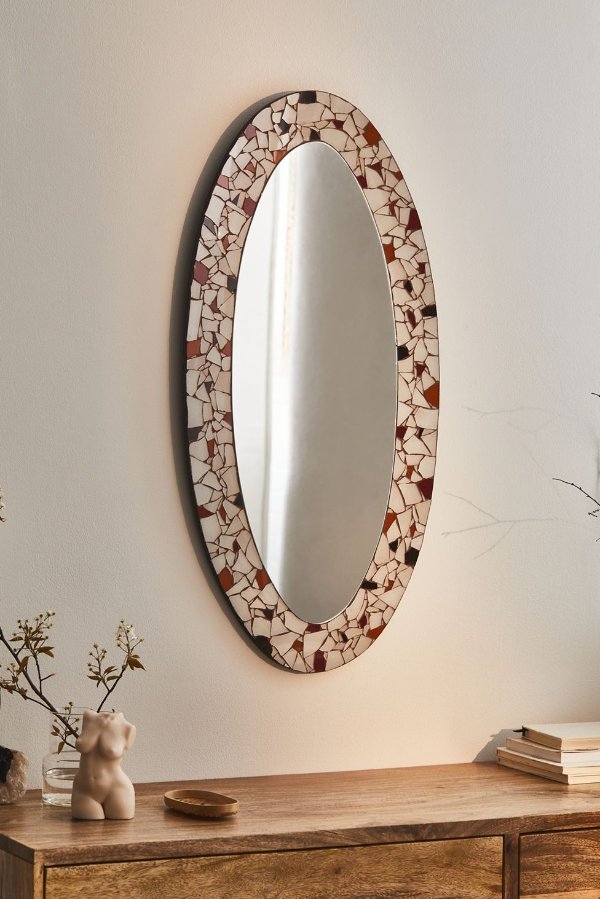 Renee Mosaic Oval Wall Mirror