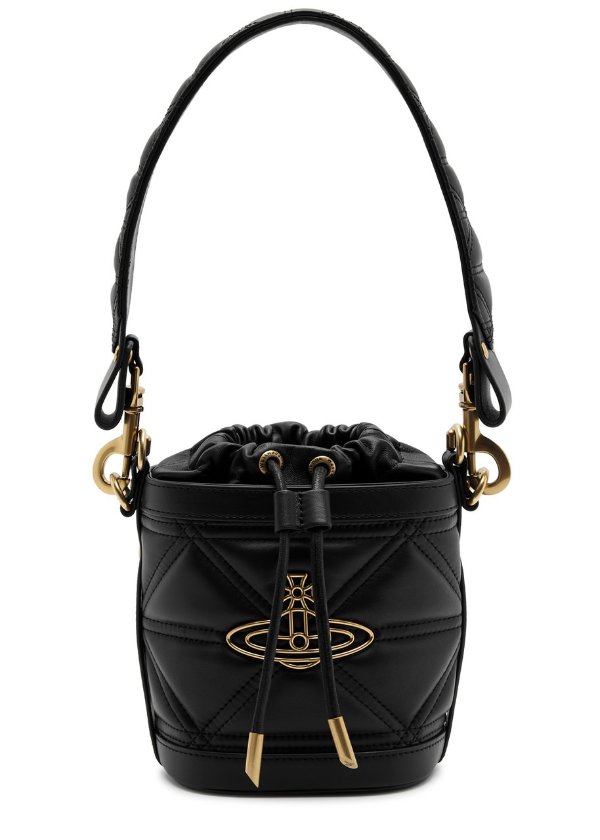 VIVIENNE WESTWOOD New Season Kitty small quilted leather bucket bag