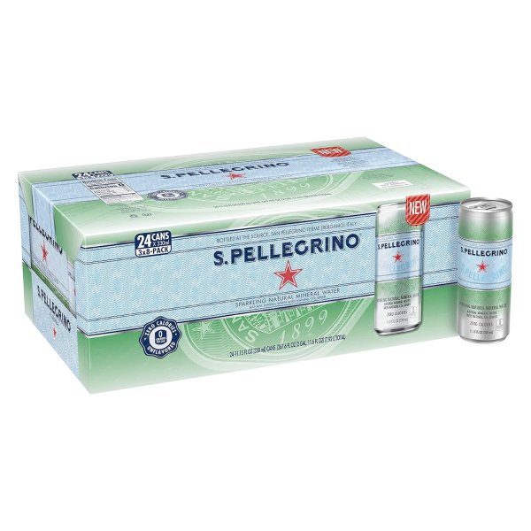 S.Pellegrino Sparkling Natural Mineral Water, Unflavored, 11.15 Fl. Oz (Pack of 24)