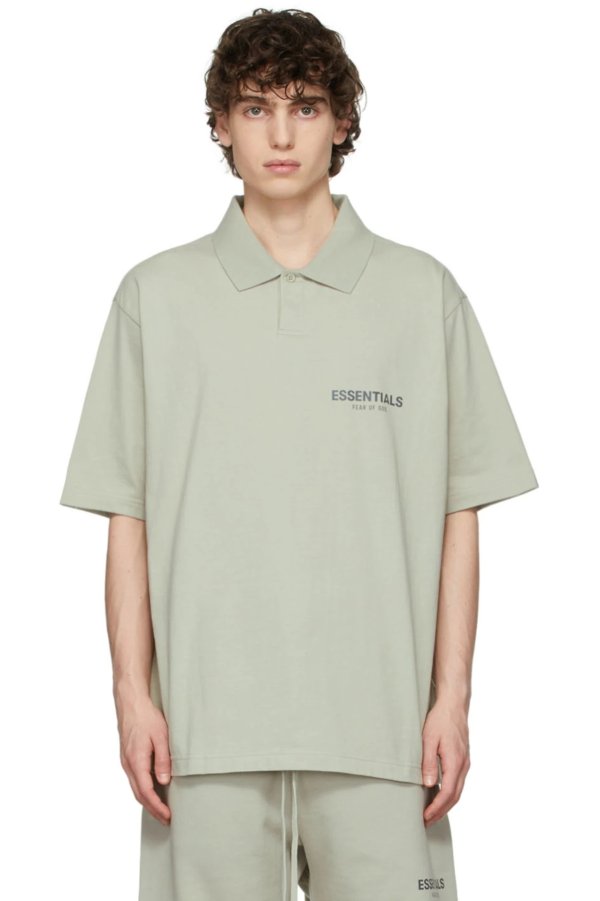 SSENSE 独家发售绿色平纹针织 Polo 衫