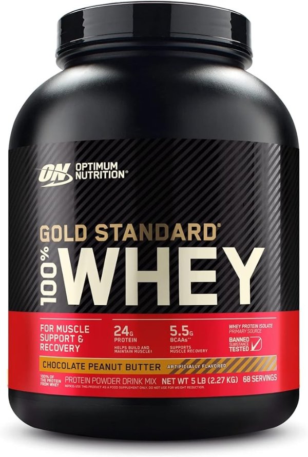 Gold Standard 100% Whey Protein Powder, Chocolate Peanut Butter, 5 Pound (Packaging May Vary)