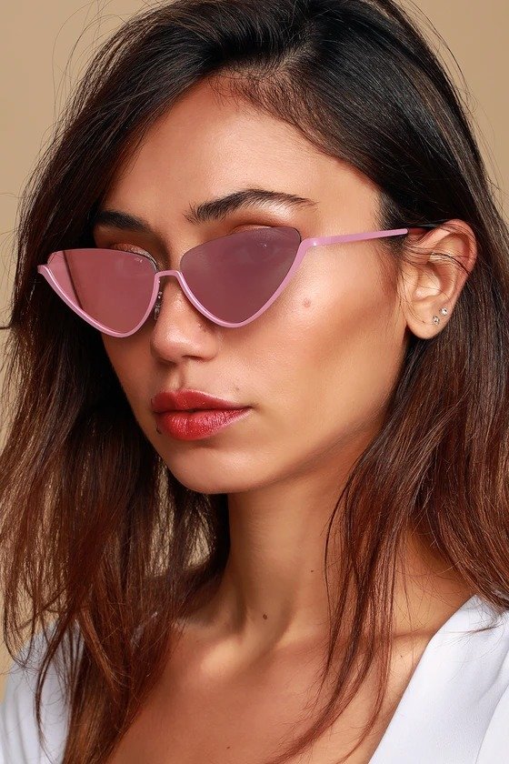 Eliz Pink Mirrored Cat-Eye Sunglasses