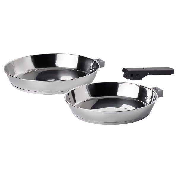 SLATROCKA Cookware kit with detachable handle, frying pan stainless steel