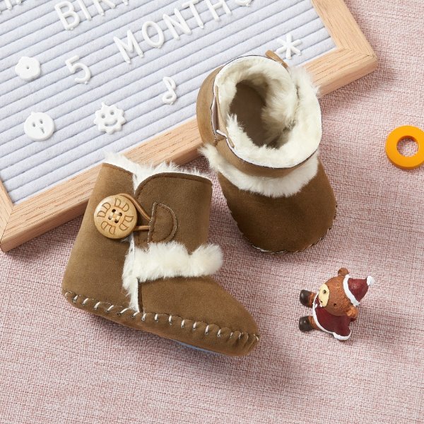 Baby / Toddler Fleece-lining Button Snow Boots
