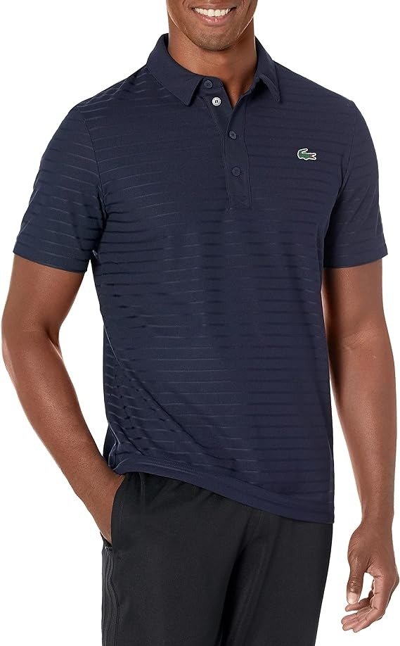 Mens Sport Short Sleeve Jacquard Techincal Polo Shirt