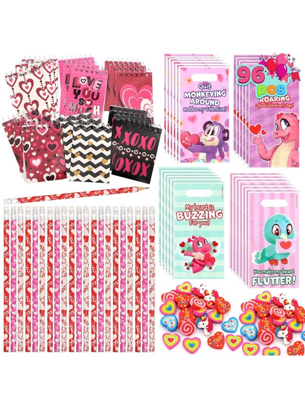 JOYIN 96 Pieces Kids Stationery Gifts with Pencil, Erasers, Notebook for Party Favor Gift Supplies