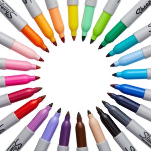 Sharpie Permanent Marker, Assorted Colors,Pack of 20 @ Amazon