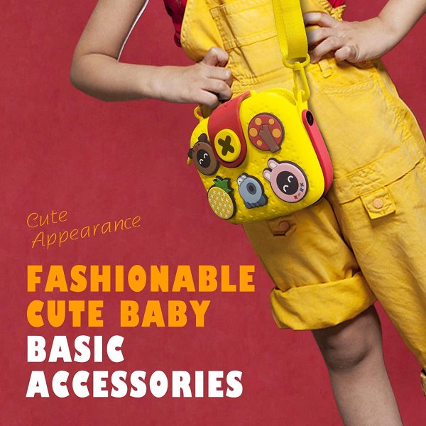 Kids Crossbody Bag Fashion Purse for Toddler with Handle, Buckle Casual Shoulder Bag Mini Camera Bag