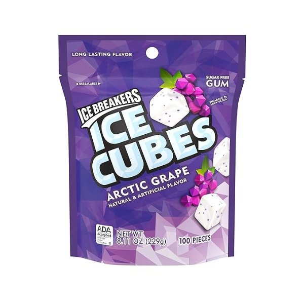 Sugar Free Gum, Arctic Grape, 100 Count
