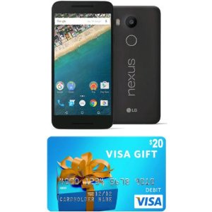 LG Google Nexus 5X Unlocked 32GB Smartphone (H790) & $20 Visa Gift Card