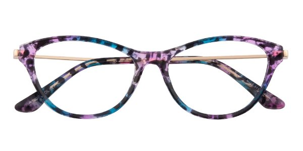 Cat Eye Purple Floral Eyeglasses