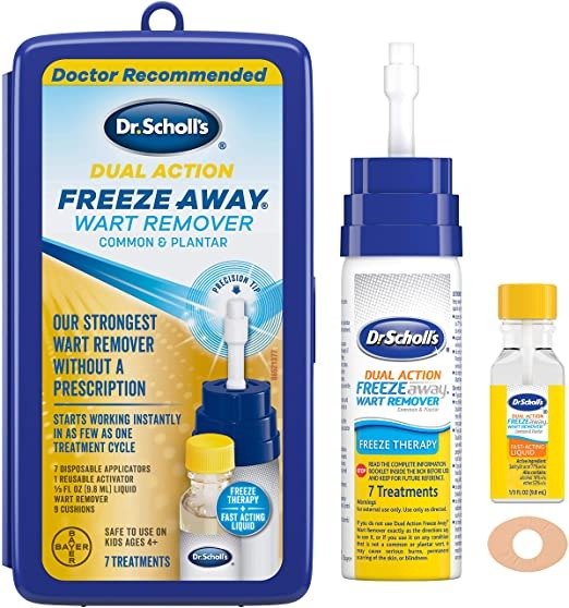 Dr. Scholl’s FreezeAway Wart Remover DUAL ACTION, 7 Applications // Freeze Therapy + Powerful Fast Acting Salicylic Liquid to Remove Common and Plantar Warts
