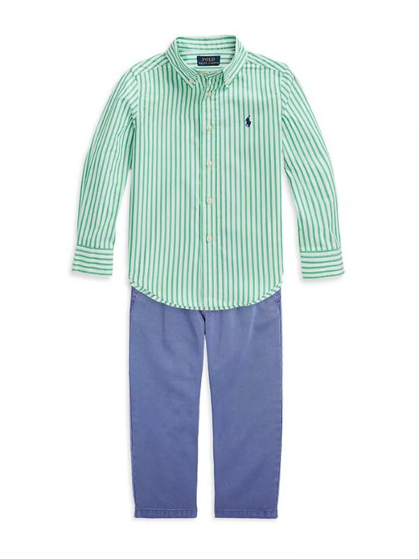 Little Boy's & Boy's Striped Poplin Shirt