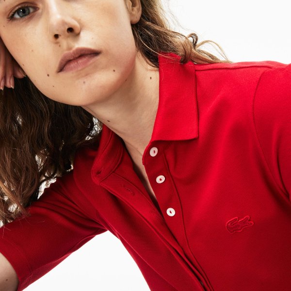 Women's Slim Fit Stretch Mini Pique Polo Shirt