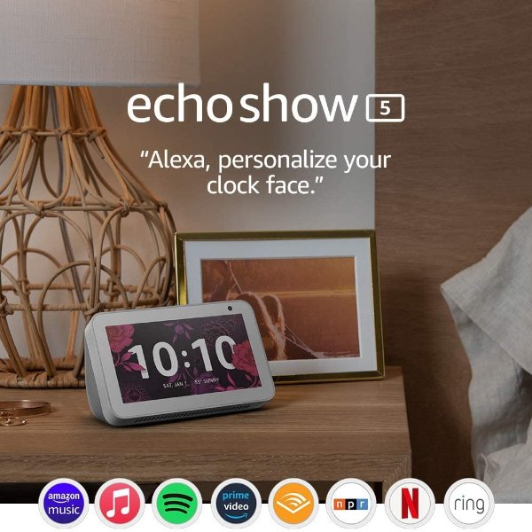 Echo Show 5 (1st Gen, 2019 release) -- Smart display with Alexa – stay connected with video calling