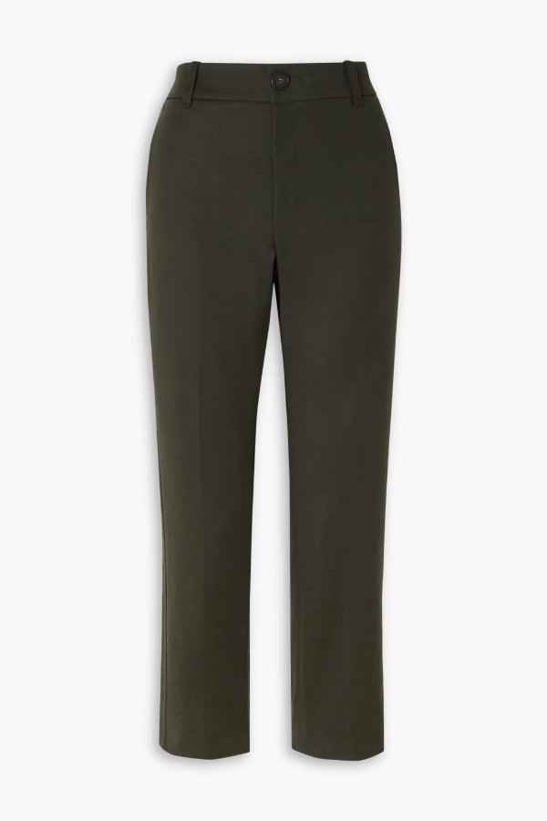 Cropped cotton-blend skinny pants