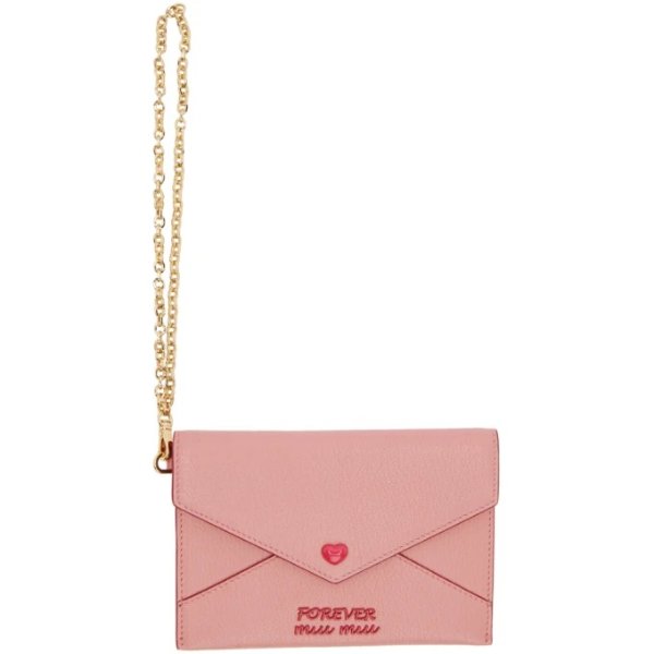Love粉色信封手拿包