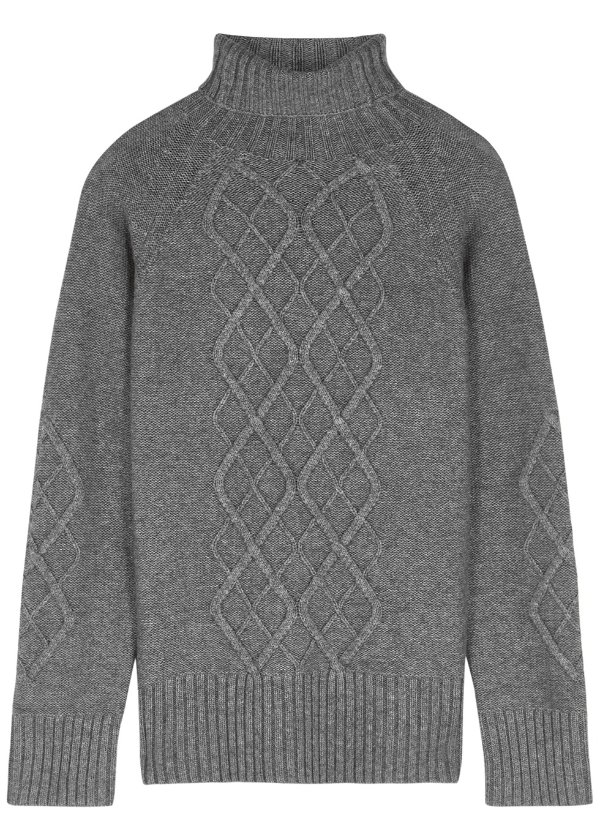 Cacio grey roll-neck wool-blend jumper