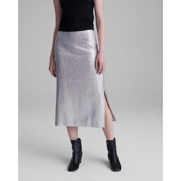 Metallic Midi Skirt