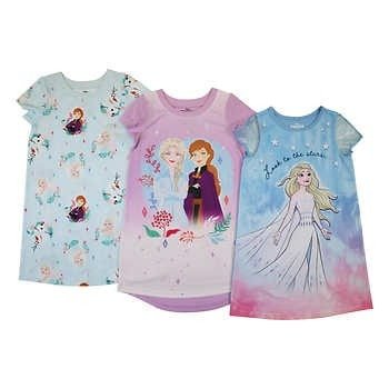 Frozen Disney Kids' 3-pack Nightgown