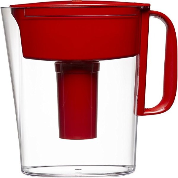 Small 5 Cup Metro Water Pitcher with Filter - BPA Free - Red