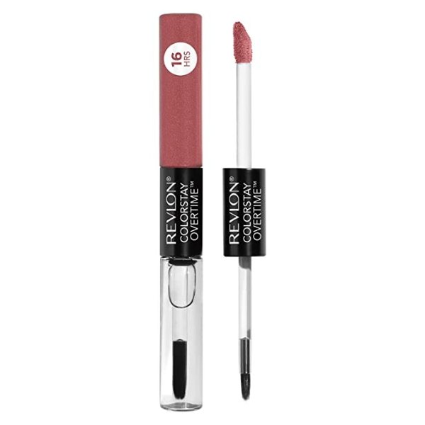 ColorStay Overtime Lipcolor, Dual Ended Longwearing Liquid Lipstick with Clear Lip Gloss, with Vitamin E in Nude, Bare Maximum (350), 0.07 oz