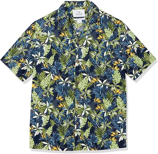 Palms Men's Relaxed-fit 100% Cotton Holiday Christmas Tropical Vacation Shirt