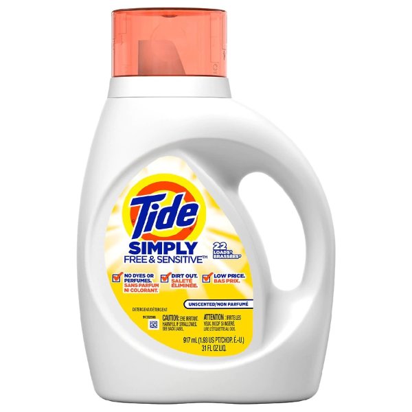 Simply Free & Sensitive Liquid Laundry Detergent, Unscented
