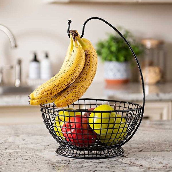 Black Wire Banana Basket
