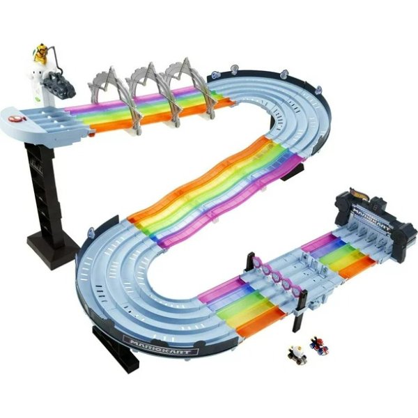 Mario Kart Rainbow Road Raceway Set with 2 1:64 Scale Vehicles
