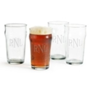 Set of 4 Monogrammed Pint Glasses