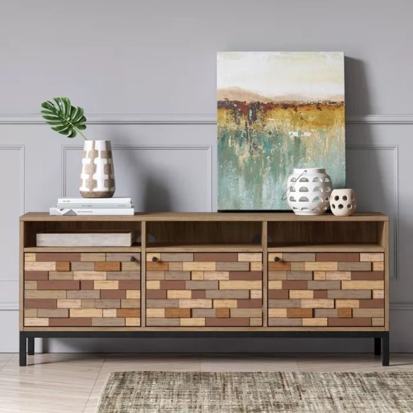Frederick Pieced Wood Media Cabinet with Metal Legs Brown - Project 62&#8482;