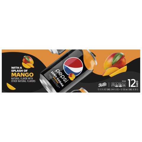 PepsiZero Sugar Mango 12 Fl Oz 12 Count Can (2x6)