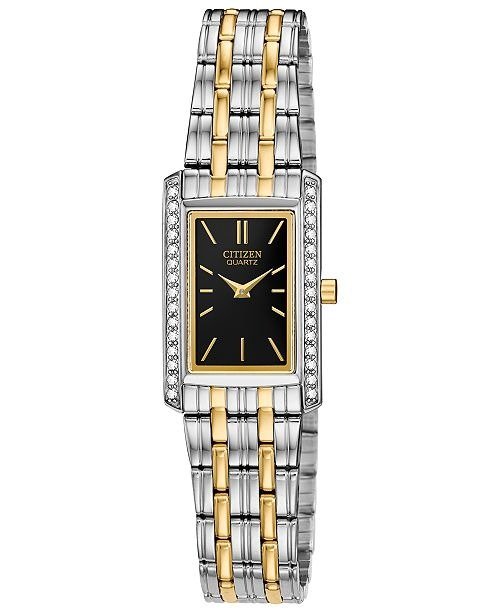 Women's Quartz Two-Tone Stainless Steel Bracelet Watch, Created for Macy's, 19x29mm