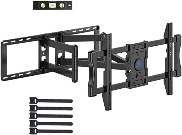 TV Wall Mount Bracket Full Motion Swivel Articulating for Most 37 - 90 inch OLED QLED LCD 4K Flat Curved TV with 29 Inch Long Extension Arm Fits 24 Inch Studs Max VESA 600x400mm to 132lbs by Pipishell