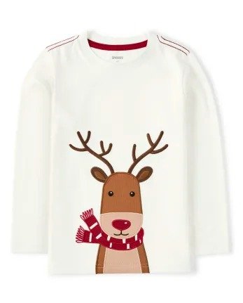 Boys Long Sleeve Embroidered Reindeer Top - Reindeer Cheer | Gymboree