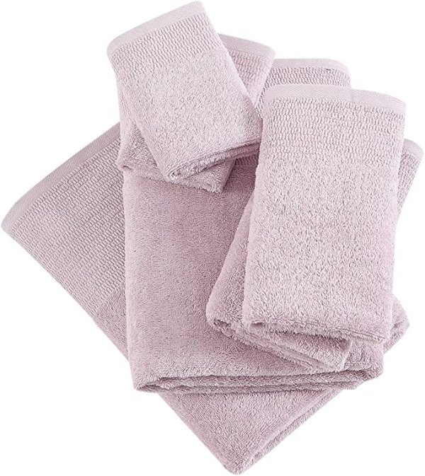 Home | Galveston Collection | Towel Set-100% Cotton, Absorbent, Fade Resistant, Medium-Weight, 6pc, Purple