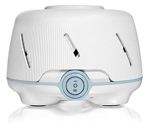 Dohm (White/ Blue) | White noise machine | 101 Night Trial & 1 Year Warranty | Soothing sounds from a real fan helps cancel noise while you sleep | For adults & children