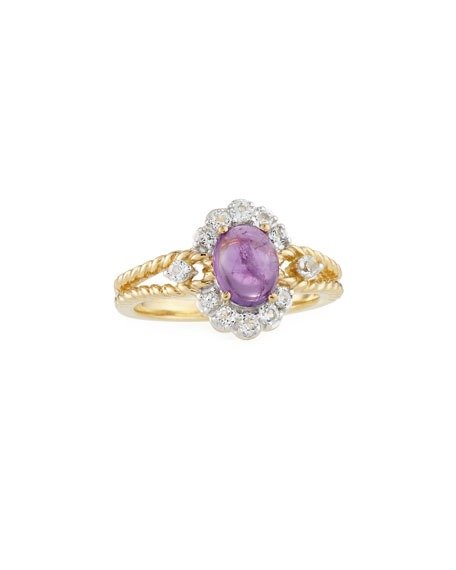 Purple Amethyst & Topaz Ring Size 7