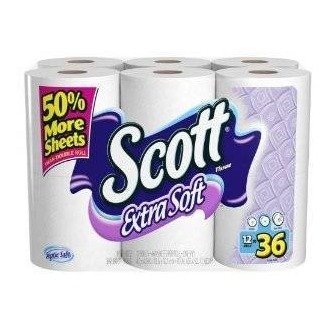 Scott ComfortPlus Toilet Paper, Double Roll, Bath Tissue 18/Pack