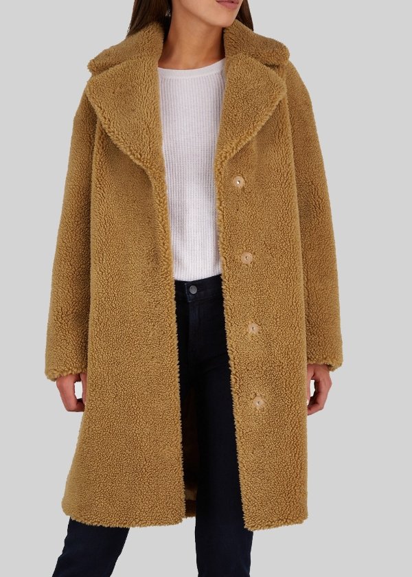 Camille brown faux shearling coat